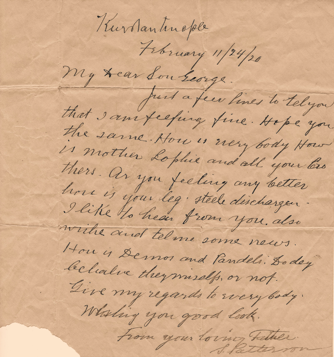 Socrate Letter to George